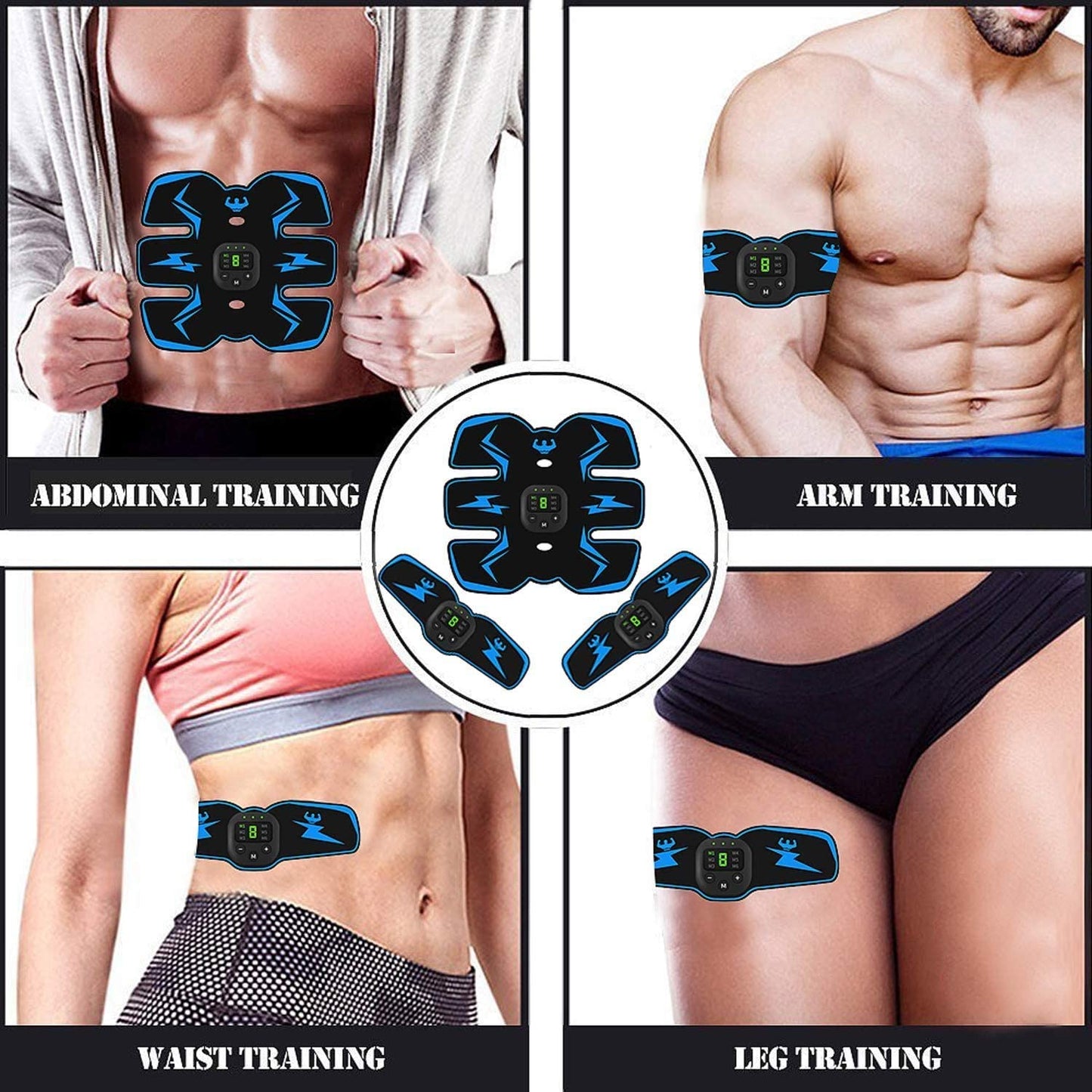 Electrical Muscle Stimulator 3-Piece Set - 6 Modes, 10 Intensity Levels - ARYA'S ESSENTIALS