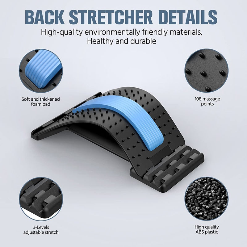 Multi-functional Adjustable Back Stretcher for Relaxation and Pain relief - ARYA'S ESSENTIALS