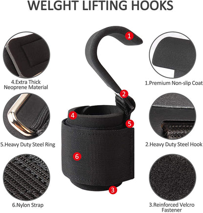 Weight Lifting Hook Grip Wrist Straps