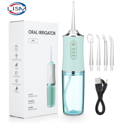 Portable Dental Water Flosser/Tooth Pick – 4 Cleaning Heads, 1 Water Tooth Flosser, 220 ml